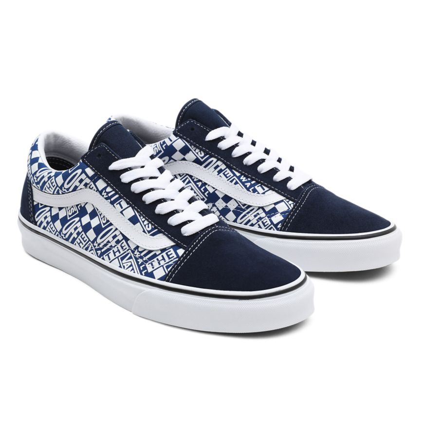 Vans Off The Wall Old Skool Dam Blå/Blå - Vans Classics Butiker (OJDTW8916)